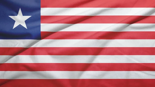 Liberia Zwaaiende Vlag Weefseltextuur — Stockfoto