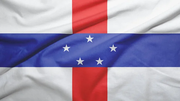 Antillas Neerlandesas Ondeando Bandera Sobre Textura Tela —  Fotos de Stock