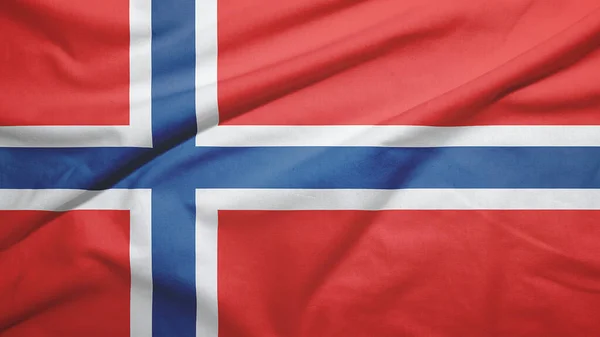 Noruega Ondeando Bandera Textura Tela —  Fotos de Stock