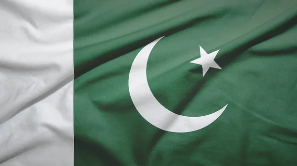 Pákistán Mává Vlajkou Textuře Tkaniny — Stock fotografie