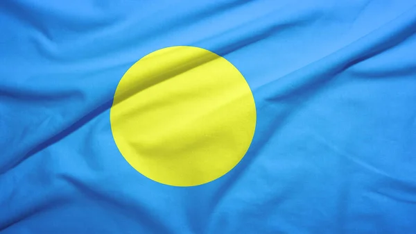 Palau Viftar Flagga Tyget Textur — Stockfoto