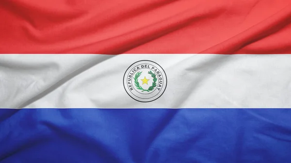 Paraguay Waving Flag Fabric Texture — Stock Photo, Image