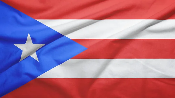 Puerto Rico Vlající Vlajka Textuře Tkaniny — Stock fotografie