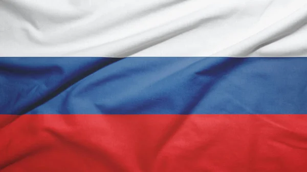 生地の質感にロシアの旗を振って — ストック写真