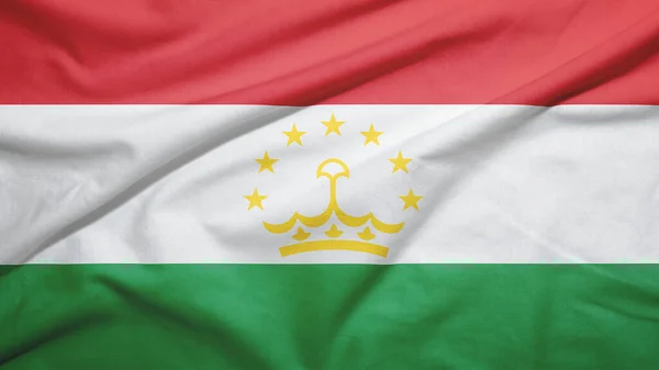 Таджикистан Размахивает Флагом Текстуре Ткани — стоковое фото
