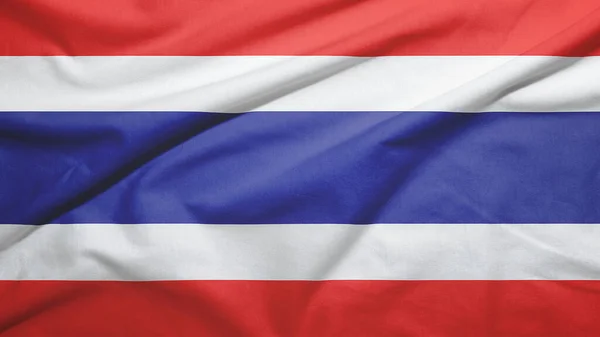 Drapeau Thaïlande Agitant Sur Texture Tissu — Photo