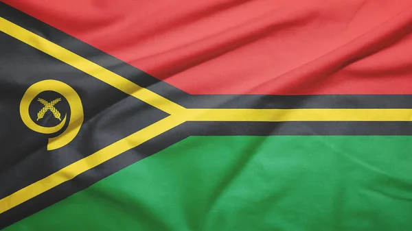 Vanuatu Schwenkt Flagge Auf Dem Stoff — Stockfoto