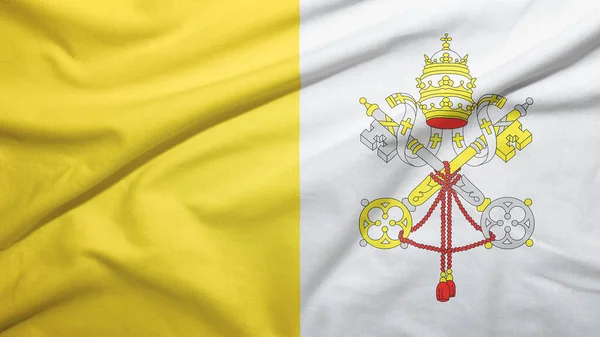 Watykańska Flaga Teksturze Tkaniny — Zdjęcie stockowe