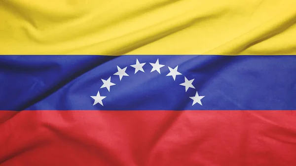 Wenezuela Macha Flagą Teksturze Tkaniny — Zdjęcie stockowe