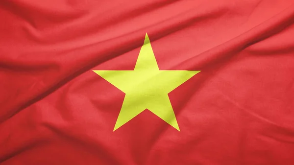 Vietnam Ondeando Bandera Textura Tela — Foto de Stock