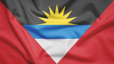 Kumaş dokusunda Antigua ve Barbuda bayrağı