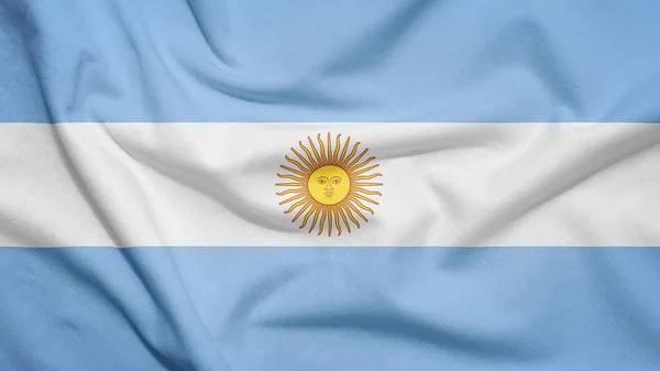 Argentina Flagga Tyget Textur — Stockfoto