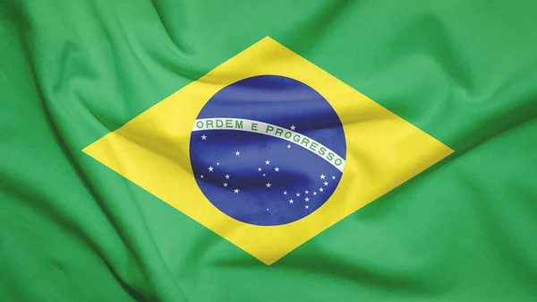Brazilië Vlag Stof Textuur — Stockfoto