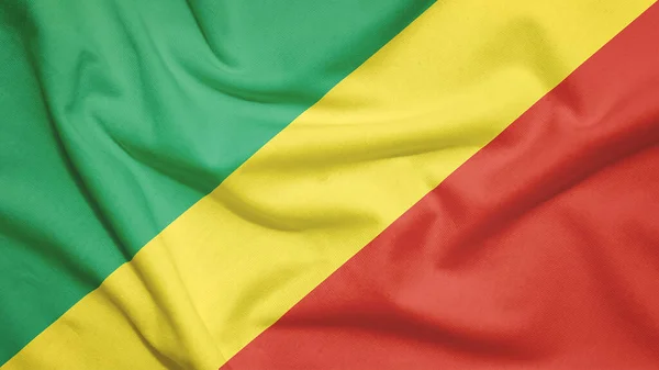 Bandiera Congo Sulla Trama Del Tessuto — Foto Stock
