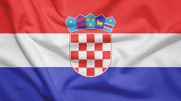 Bandeira Croácia Textura Tecido — Fotografia de Stock