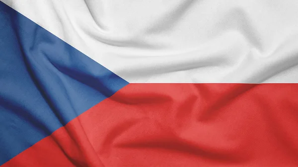 Česká Republika Vlajka Textuře Tkaniny — Stock fotografie