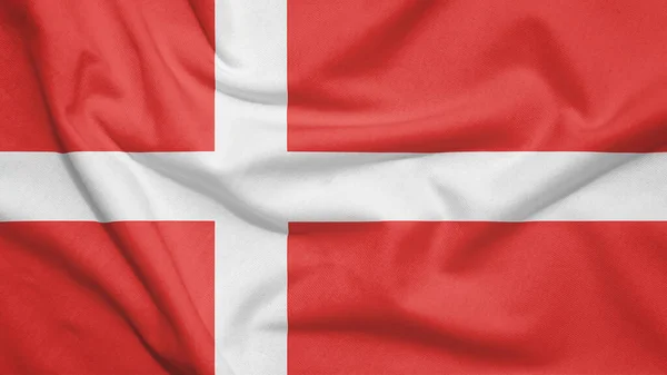 Bandera Dinamarca Textura Tela —  Fotos de Stock