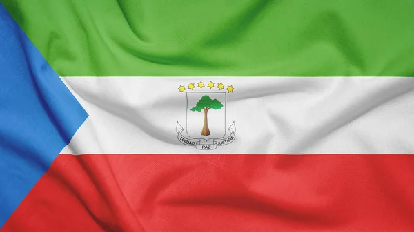 Equatorial Guinea Flag Fabric Texture — Stock Photo, Image