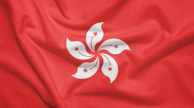 Kumaş dokusunda Hong Kong bayrağı