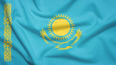 Kumaş dokusunda Kazakistan bayrağı