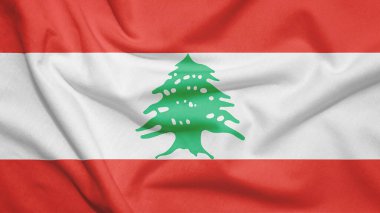 Kumaş dokusunda Lübnan bayrağı
