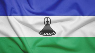 Kumaş dokusunda Lesotho bayrağı