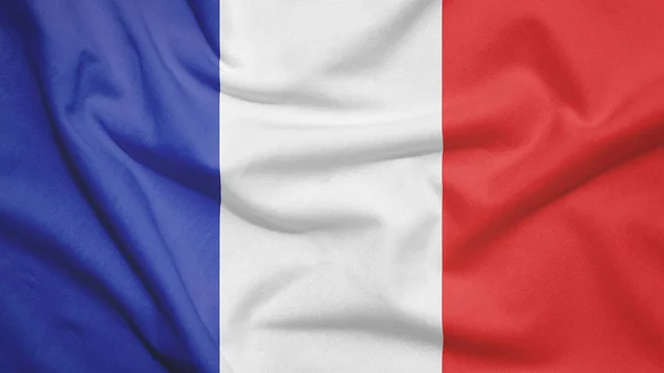 Francia Bandiera Sulla Trama Del Tessuto — Foto Stock