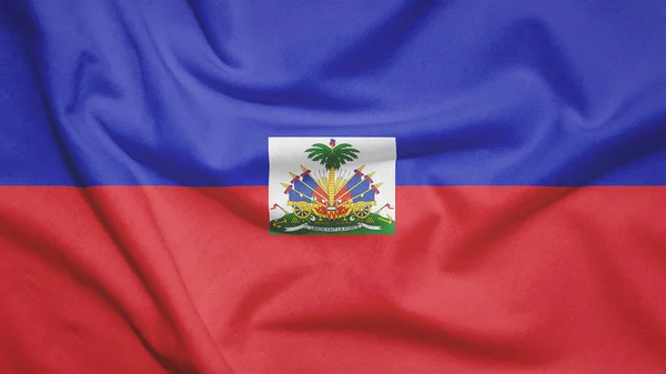 Bandiera Haiti Sulla Trama Del Tessuto — Foto Stock