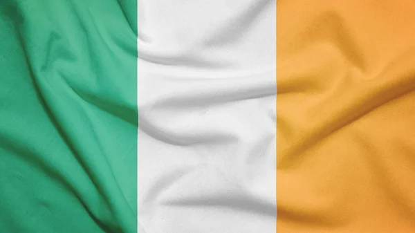 Bandeira Irlanda Textura Tecido — Fotografia de Stock