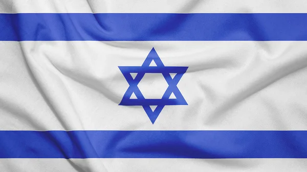 Bandera Israel Textura Tela — Foto de Stock