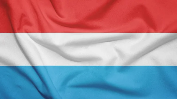 Bandiera Lussemburgo Sulla Trama Del Tessuto — Foto Stock