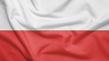 Polonya bayrağı kumaşın dokusunda