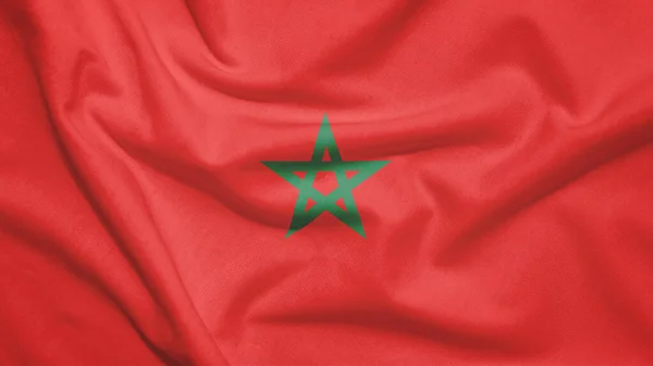 Morocco Flag Fabric Texture — Stock Photo, Image
