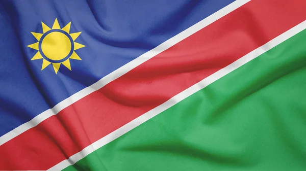 Namibia Flagge Auf Dem Stoff — Stockfoto