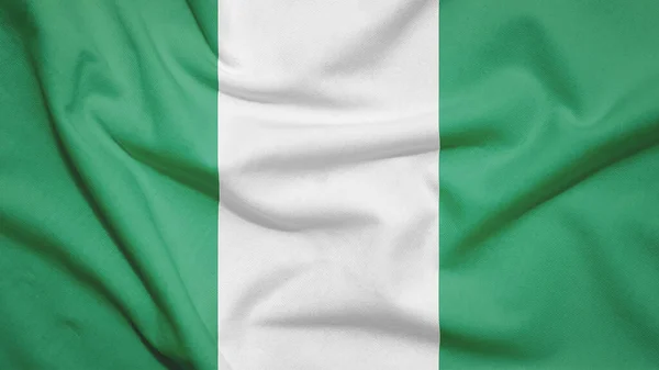 Nigeria Flag Fabric Texture — Stock Photo, Image