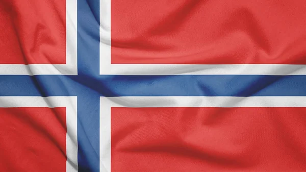 Bandera Noruega Textura Tela —  Fotos de Stock