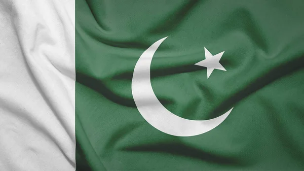 Pákistánská Vlajka Textuře Tkaniny — Stock fotografie