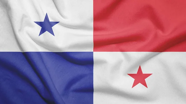 Bandera Panamá Textura Tela —  Fotos de Stock