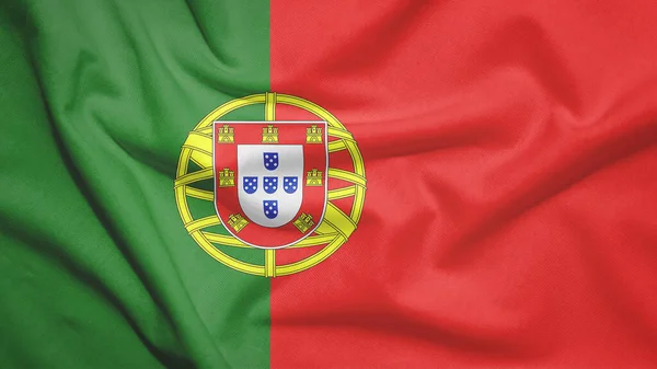 Флаг Португалии Текстуре Ткани — стоковое фото