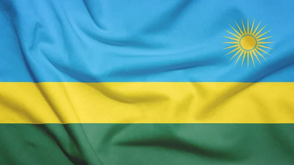 Ruanda Flagge Auf Dem Stoff — Stockfoto