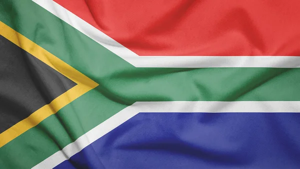 布の質感に南アフリカの国旗 — ストック写真