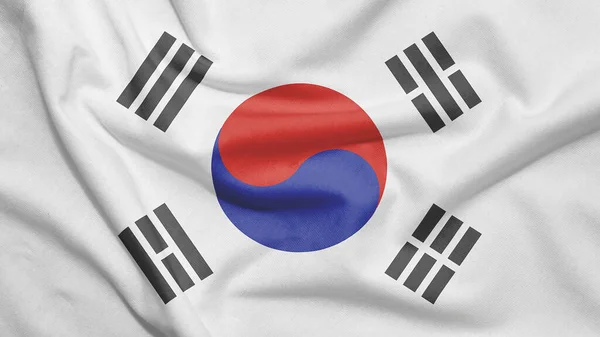 South Korea Flag Fabric Texture — Stock Photo, Image
