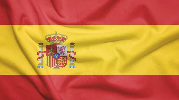 织物纹理上的西班牙国旗 — 图库照片