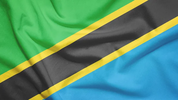 Флаг Танзании Текстуре Ткани — стоковое фото