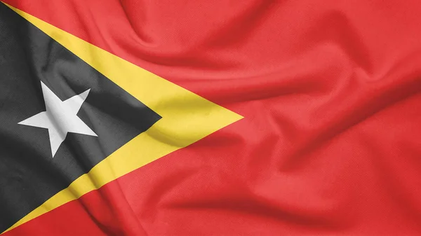 Timor Oriental Bandera Timor Oriental Sobre Textura Tela —  Fotos de Stock