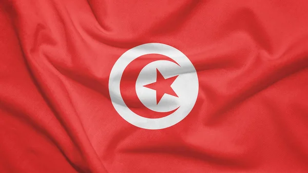 Tunisia Flag Fabric Texture — Stock Photo, Image