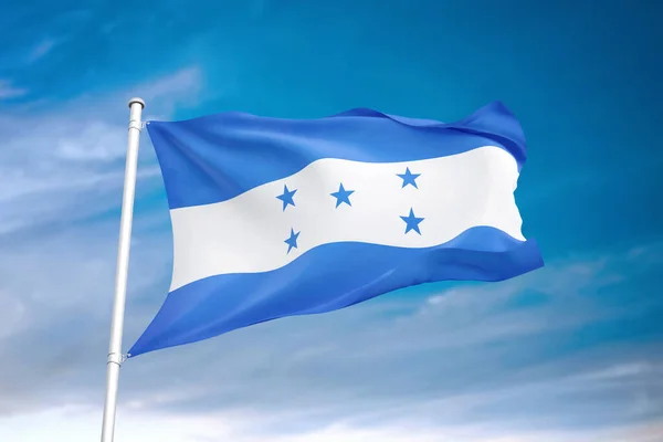 Bandera Honduras Ondeando Cielo Nublado Ilustración — Foto de Stock