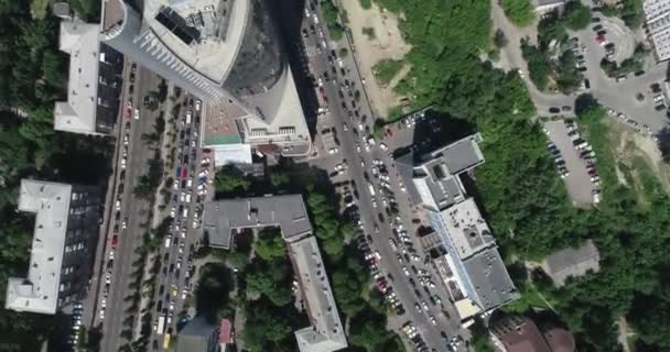 Flygfoto över skyskrapan i Kiev, Ukraina — Stockvideo