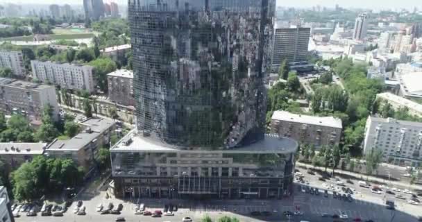 Veduta aerea del grattacielo a Kiev, Ucraina — Video Stock