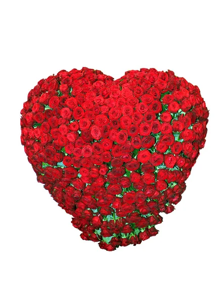 beyaz izole kırmızı gül kalp